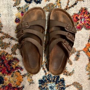 Birkenstock, brown, Florida Sandal- womens size 39